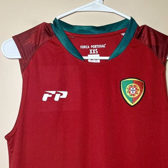 Força Portugal Game Tank Top Men’s XXS Fúttbol Soccer Jersey Red White Shirt - Picture 4 of 11